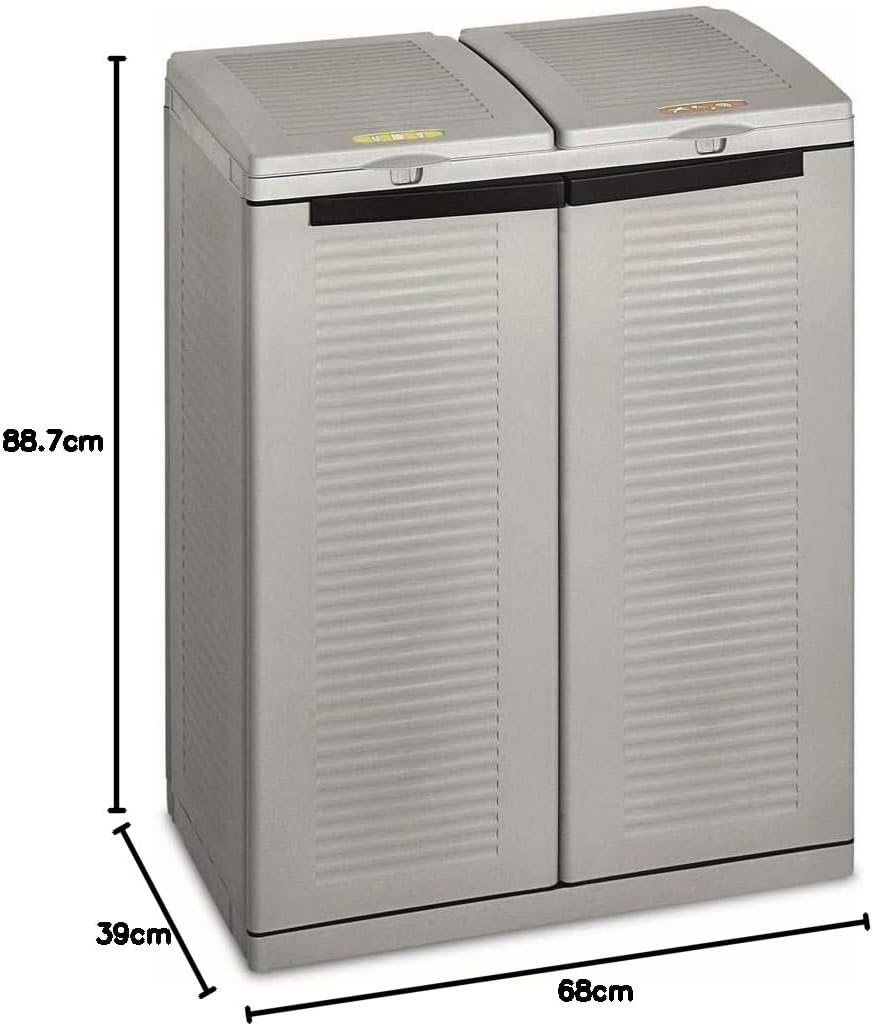 Terry, Ecocab 2 , Schrank zum Mülltrennen, für den Innen- und Aussenbereich, 2 separate Fächer - 68x