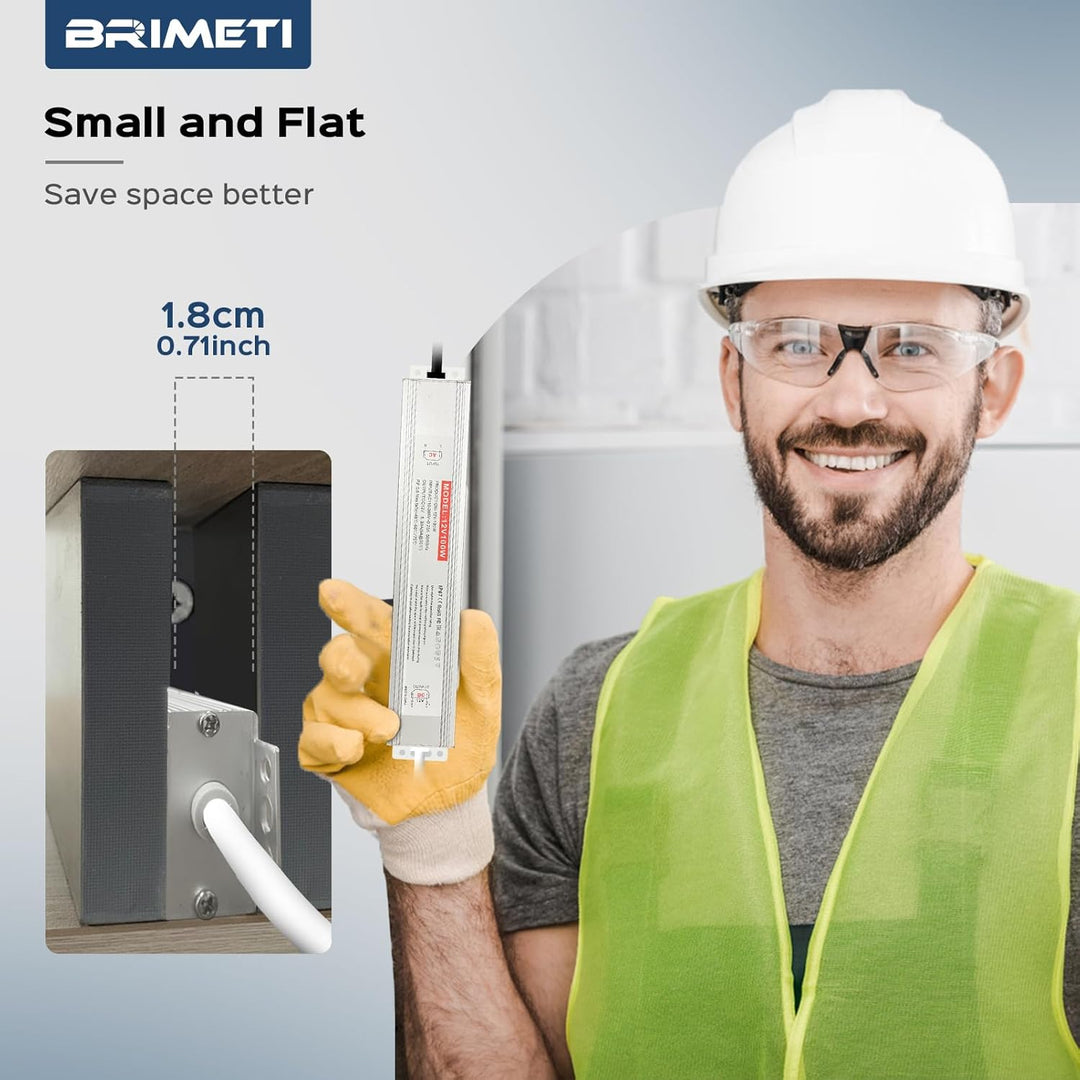 BRIMETI LED Trafo 12V 100W Wasserdicht IP67 LED Treiber Netzteil, Schaltnetzteil LED Transformator 8