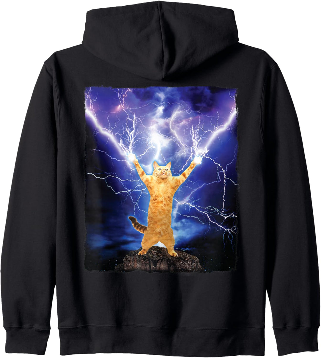 Katzenartikel Funny Cat Lightning Thunderbolt On Mountain Kapuzenjacke