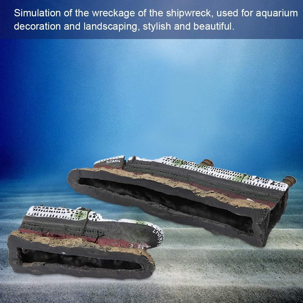 HEEPDD Aquarium Dekoration Schiff, Aquarium Schiffbruch Dekorationen Aquarium Ornamente Harz Materia
