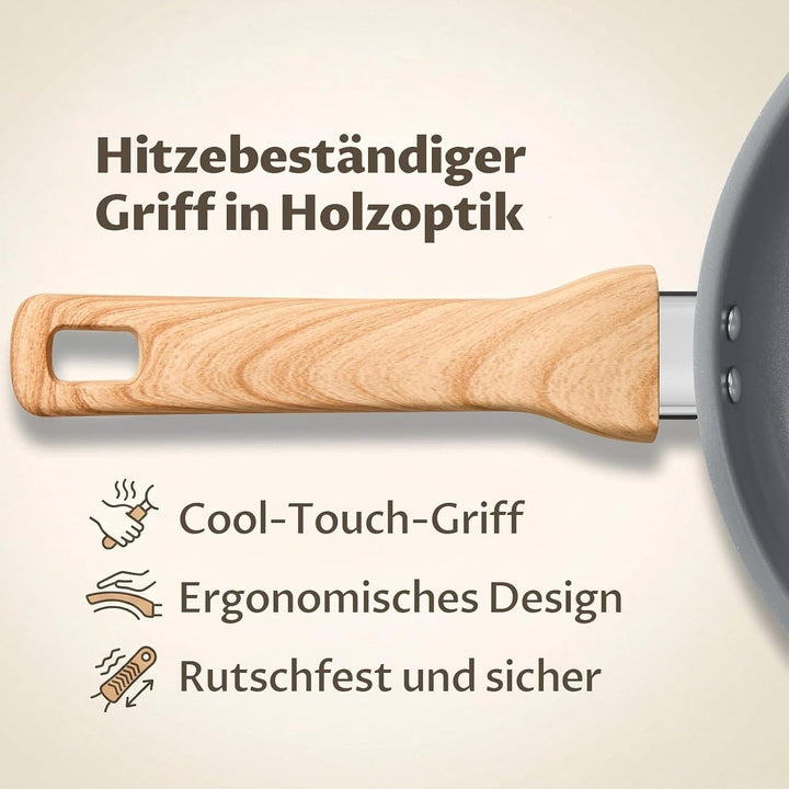 BLAZANT Keramik Pfannenset Induktion, 3-teilig Antihaft pfanne 20/24/28 cm | Gesundes Bratpfannen Se
