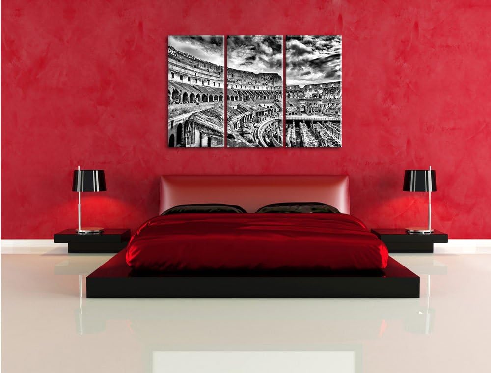 Pixxprint Colloseum in Rom von innen als Leinwandbild/Grösse: 3 Teilig (120x80 cm) cm/Wandbild/Kunst