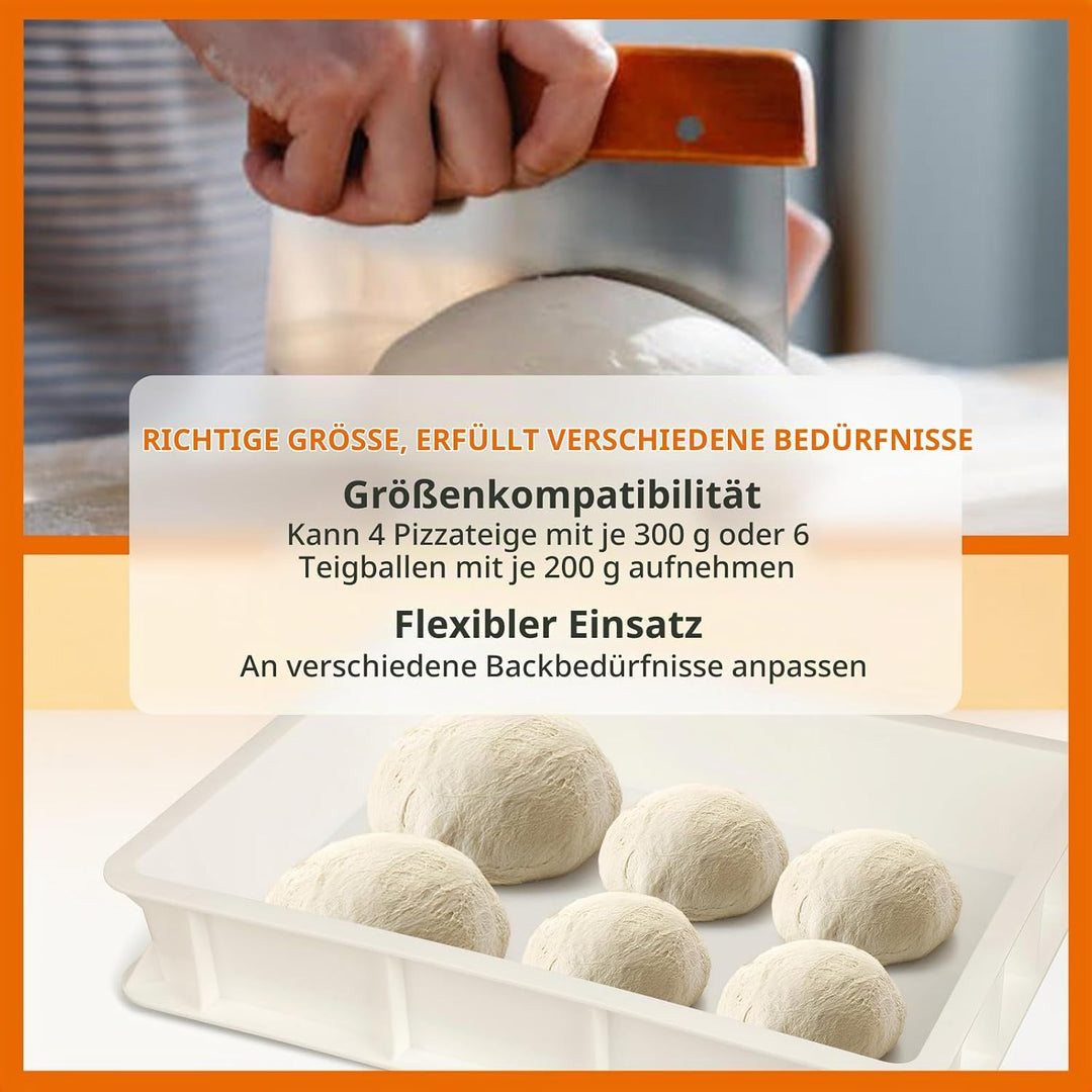 Windfromort Pizzaballenbox – Kunststoff Teigbox – Gärbox Sauerteig &amp; Teig 40×30×10 cm – Pizzateig Bo