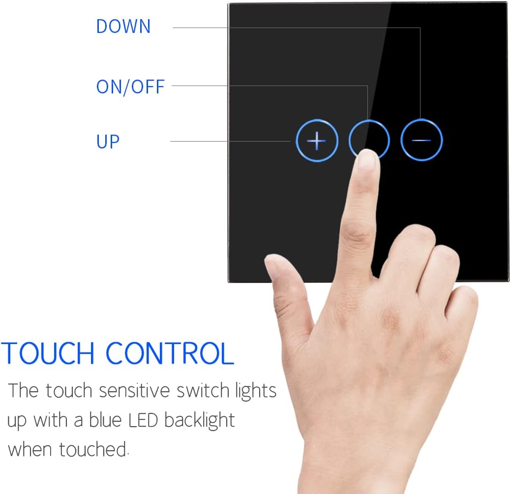 CNBINGO WLAN Dimmschalter für dimmbare LED-Leuchten - Smart Touch Lichtschalter Arbeit mit Alexa, Go