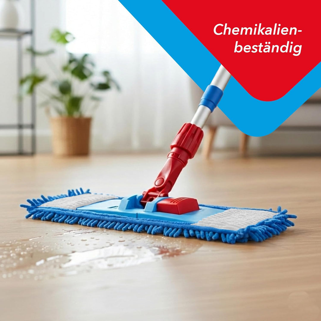 G.I.V. Bodenwischer Set 50cm Klapphalter mit Fusstaste + Teleskopstiel ausziehbar 88-150cm inkl. 5X