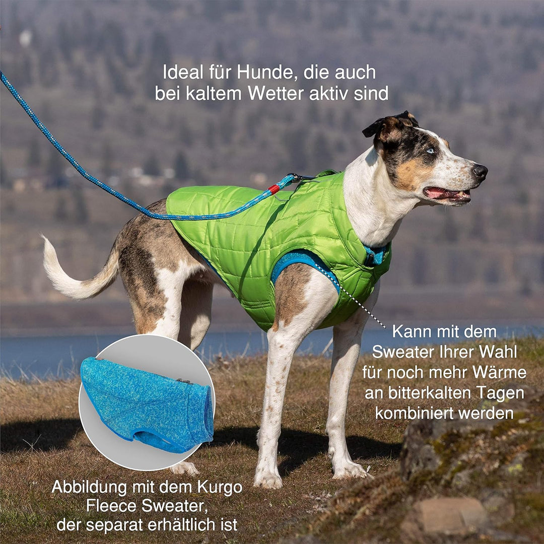 Kurgo Loft Hundejacke, Mit Hundegeschirr kombinierbar, Wasserdicht und reflektierend, Ideal für den