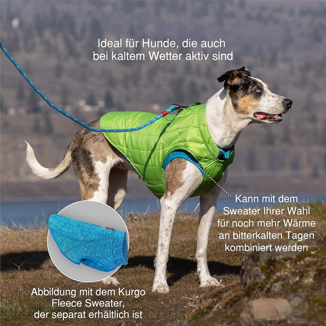Kurgo Loft Hundejacke, Mit Hundegeschirr kombinierbar, Wasserdicht und reflektierend, Ideal für den