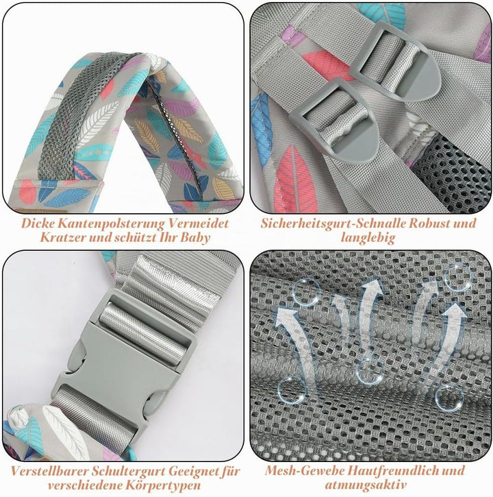 AUYAO Tragetuch Baby Neugeborene Crossbody Babytrage Kleinkind Tragehilfe Einfach Anzuziehen für Müt