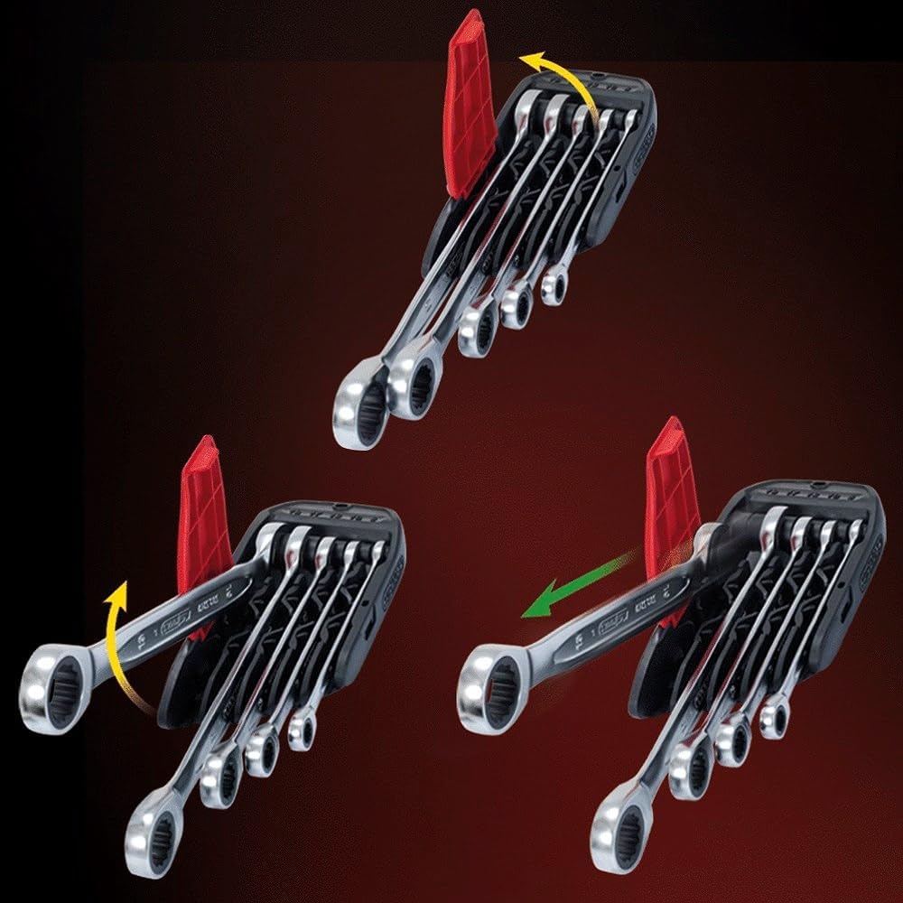 KS Tools 503.5905 DUO GEAR Ringmaulschlüssel-Satz,Maul-Ratschenfunktion,5-tlg., umschaltbar