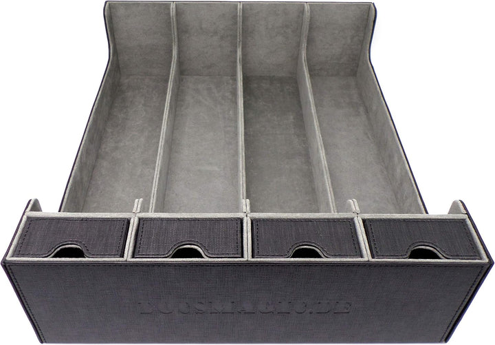 docsmagic.de Premium 4-Row Trading Card Storage Box Black + Trays & Divider - MTG PKM YGO - Sammelka