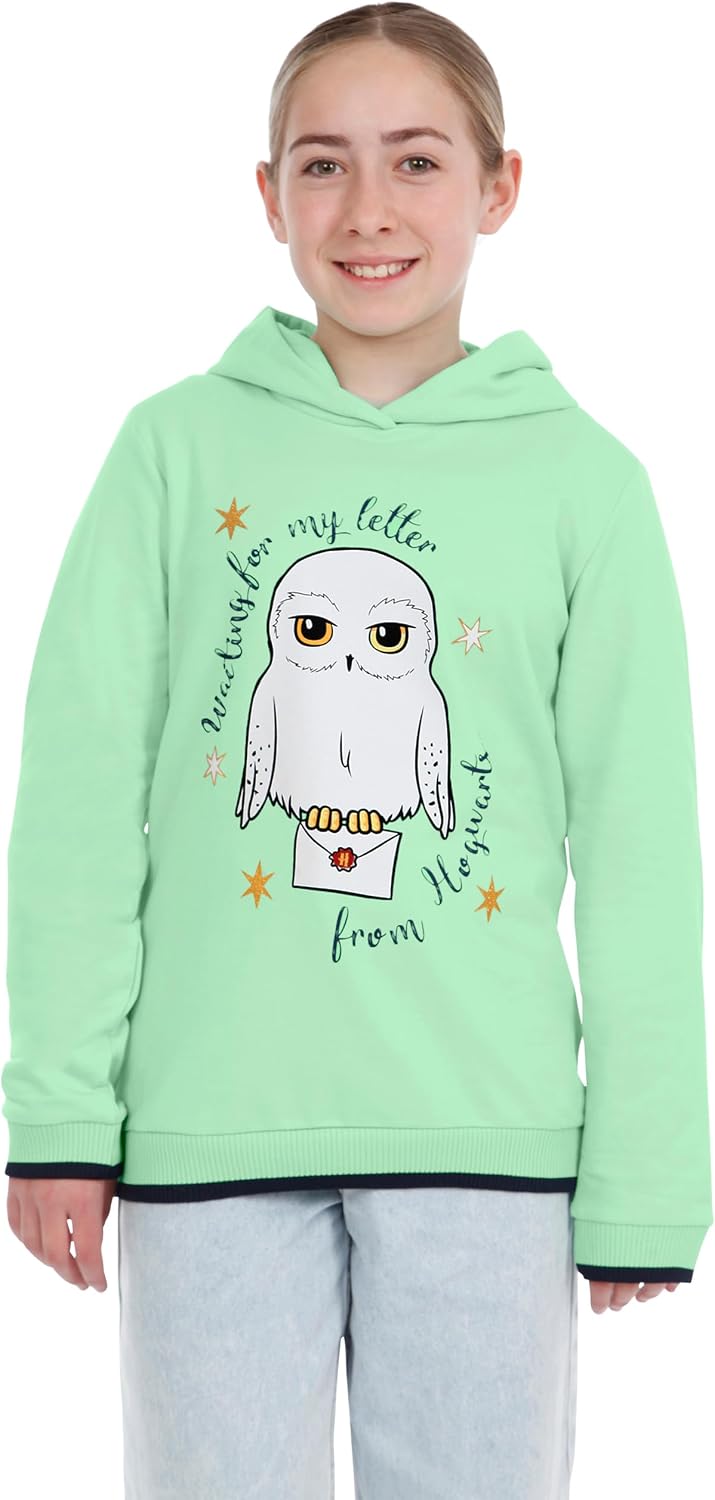 Harry Potter Pullover | Hedwig Hoodie Mädchen | 100% Baumwolle Kinder-Pullover | Hogwarts Pulli 152