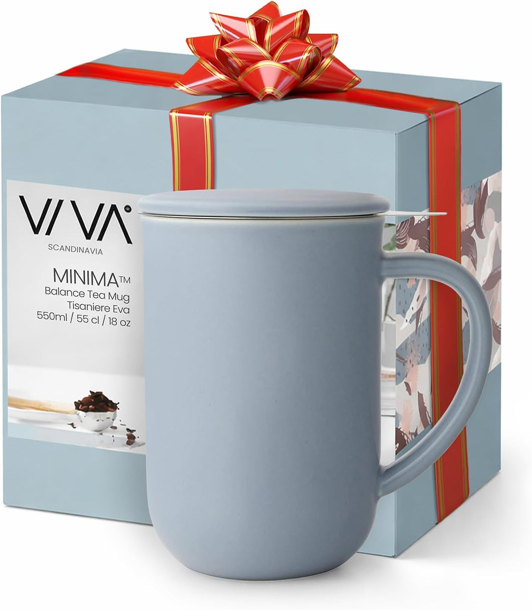 Viva Scandinavia Porzellan Tee Tasse mit Teesieb für lossen Tee, becher mit deckel, Kaffee-Becher mi