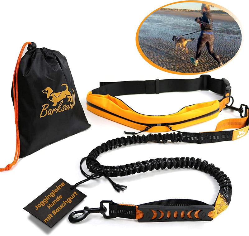 Joggingleine Hunde mit Bauchgurt für Hundeleine für Grosse Hunde/Mittelgrosse Hunde bis 60 kg - Lauf