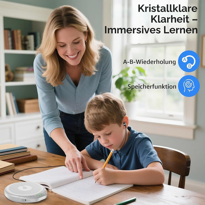 CD Player Tragbar: KOVCDVI Tragbarer CD-Player mit LCD-Display, Unterstützt CD-R/CD-RW/MP3-Wiedergab