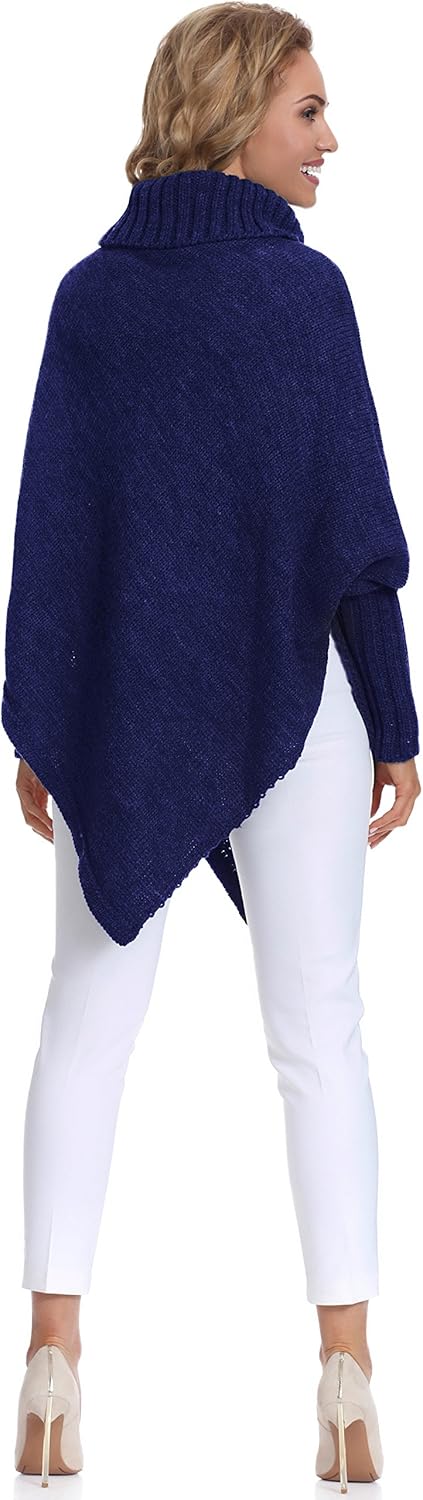 Merry Style Damen Poncho M83N4 Einheitsgrösse Dunkelblau, Einheitsgröße Dunkelblau