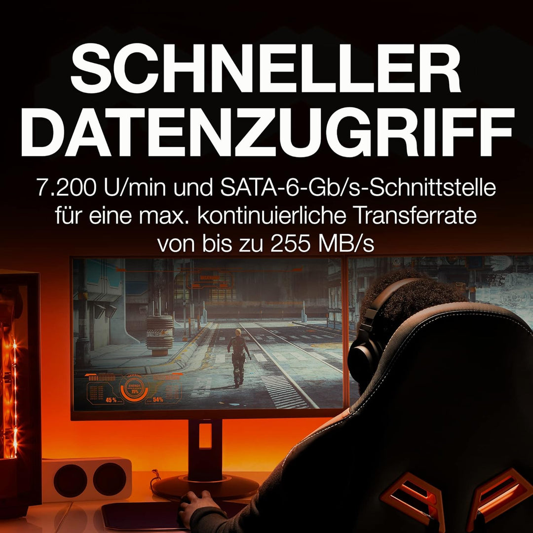 Seagate FireCuda 8TB interne Festplatte HDD, 3.5 Zoll, 7200 U/Min, CMR, 256 MB Cache, SATA 6GB/s, si