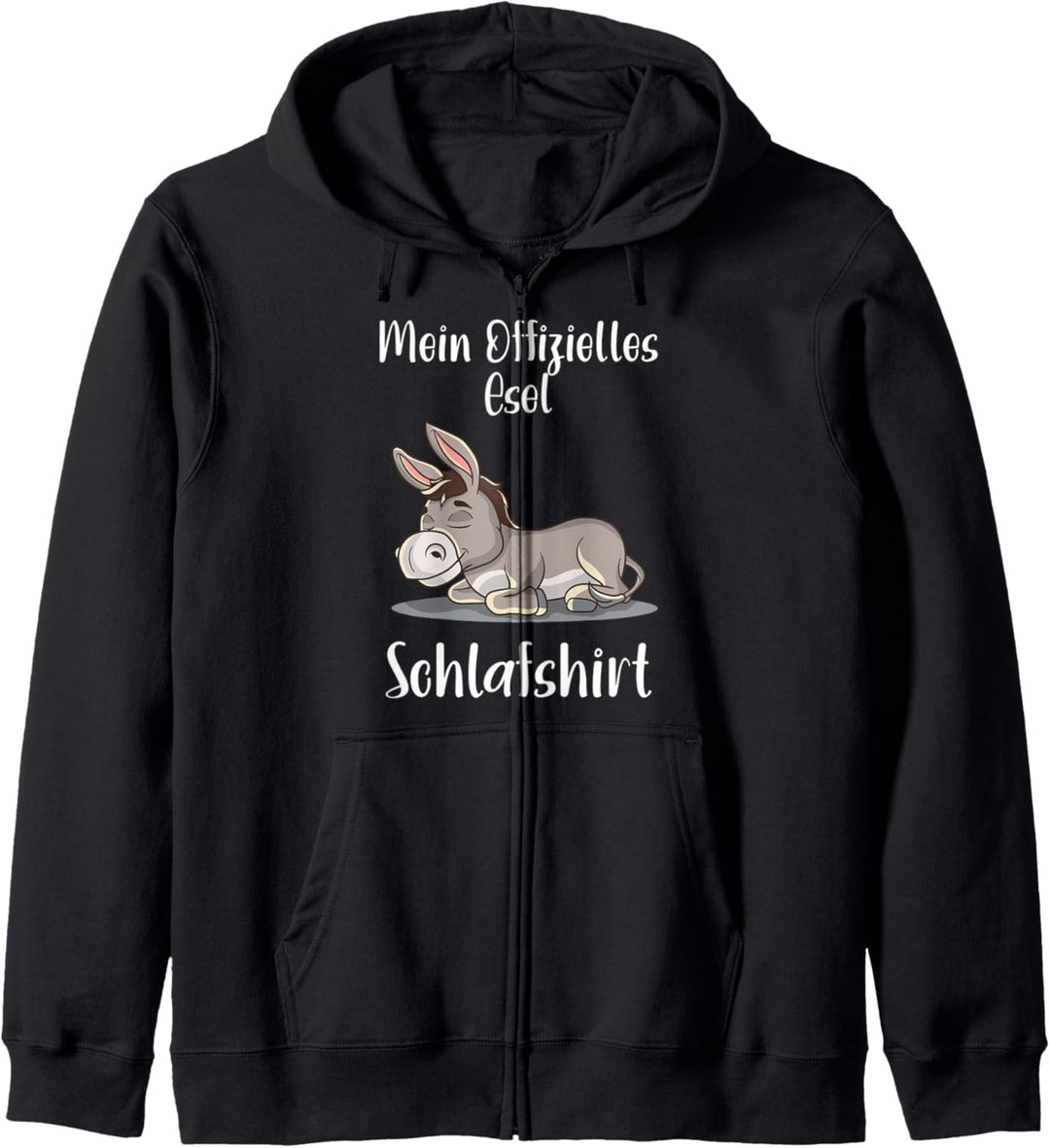 Pyjama Nachthemd Esel Fan Schlafen Morgenmuffel Spruch Kapuzenjacke