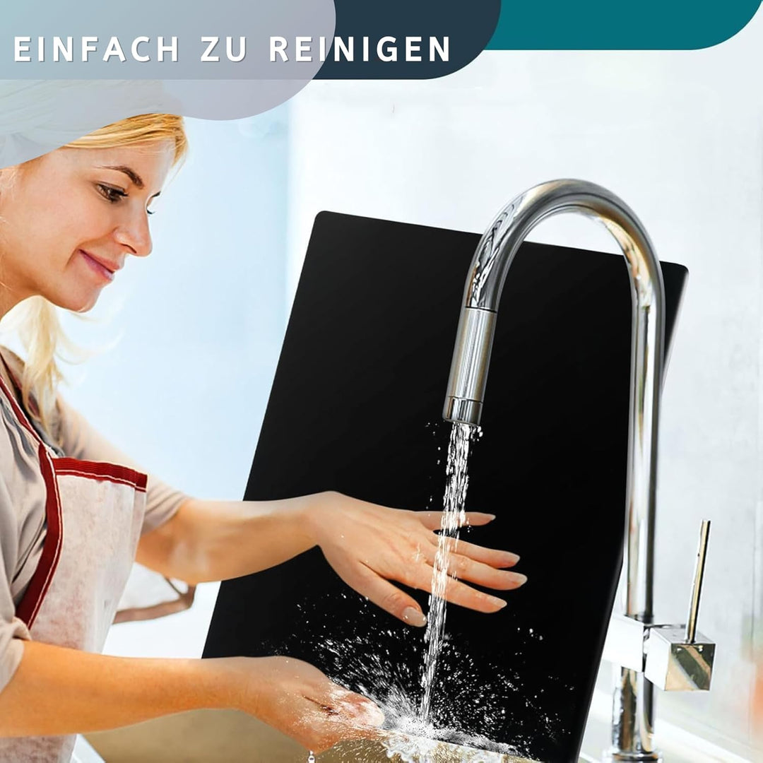 JanYoo Acryl Schneidebretter 50x40CM, Küchenschneidebrett Arbeitsplattenschoner mit Anschlagkante, D