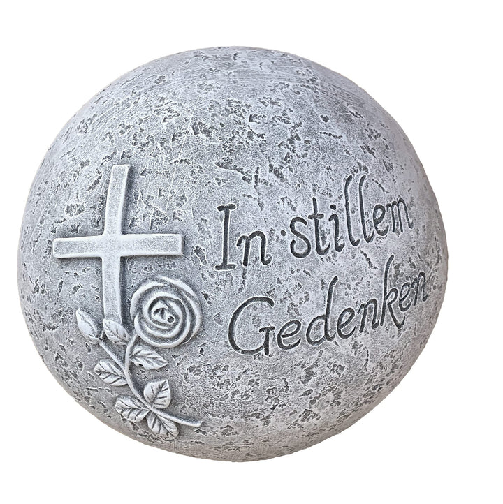 Grabschmuck Grabkugel Kugel In stillem Gedenken Steinguss frostfest 6,2 kg