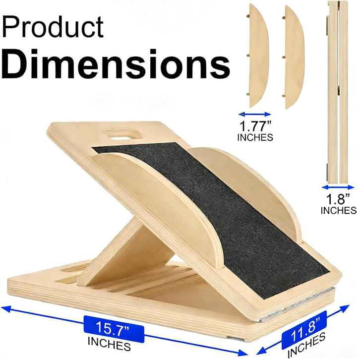 Balance Board aus Holz, Wobble Board 360°, Anti-Rutsch Schrägbrett für Waden Dehnen &amp; Physiotherapie