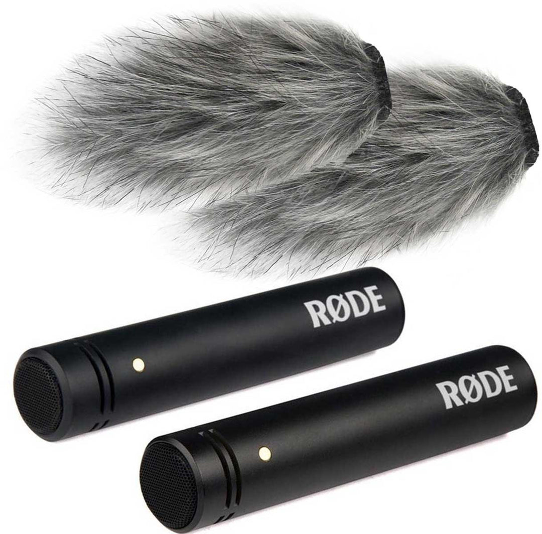 Rode M5 MP, Stereo-Paar, 2X Kleinmembran Kondensator Mikrofon + 2X keepdrum WS04 Fell-Windschutz