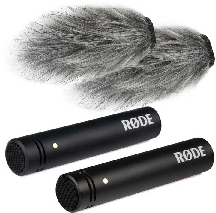 Rode M5 MP, Stereo-Paar, 2X Kleinmembran Kondensator Mikrofon + 2X keepdrum WS04 Fell-Windschutz