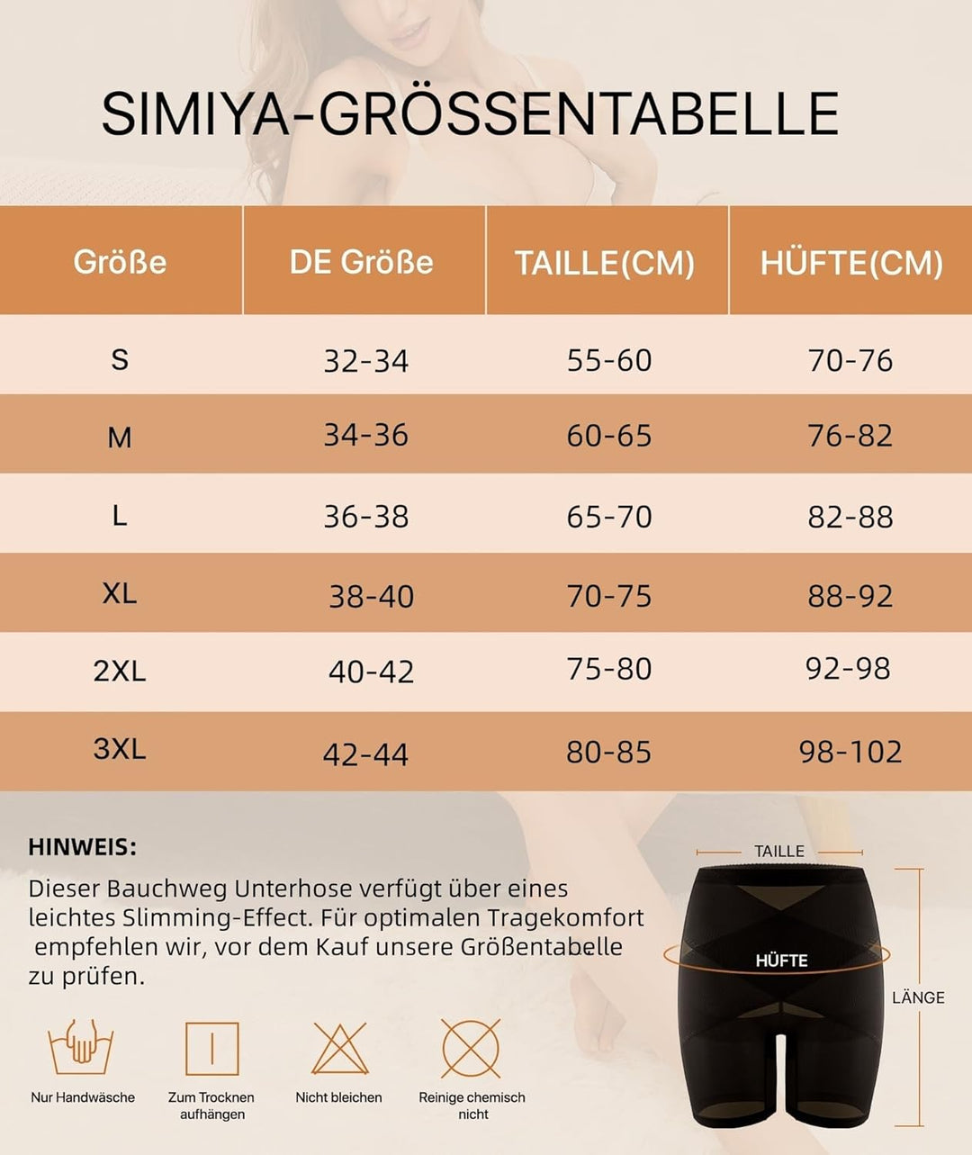 SIMIYA Bauchweg Unterhose Damen Shapewear Miederhose Hohe Taille Bauchkontrolle Leggings Unterwäsche