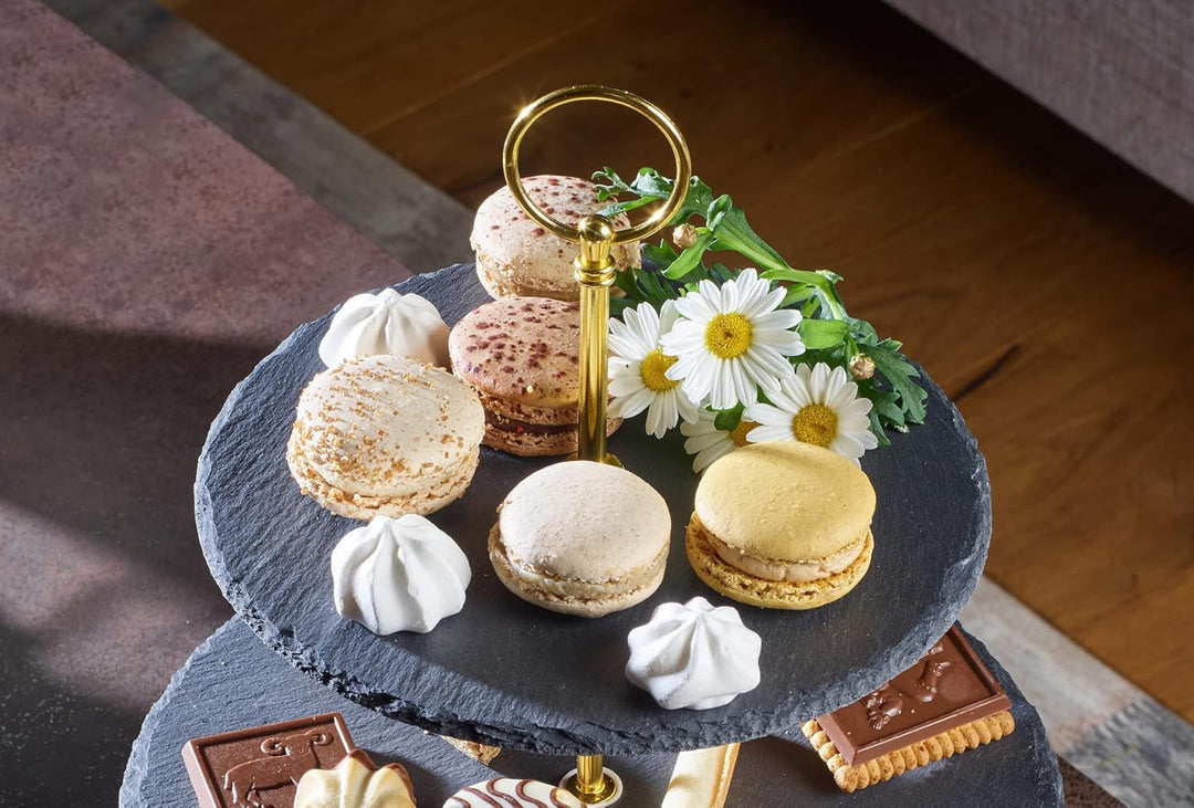 ECHTWERK EW-ET-1782G Etagere-/ Servier-Ablage für Gebäck, Obst, Käse und Dessert aus Naturschiefer m
