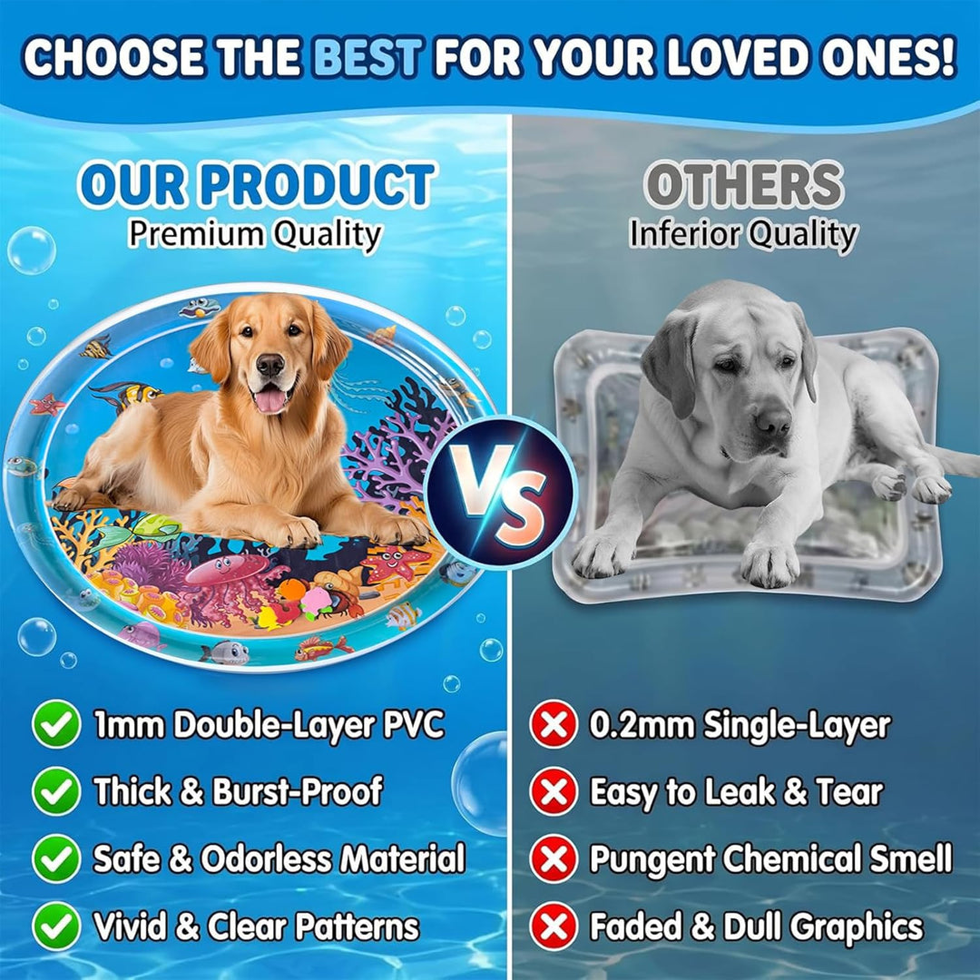 Water Sensory Playmat Cats,Inflatable Cooling Mat for Cats,Sensory Water Playmat Katzen Hund,Verdick