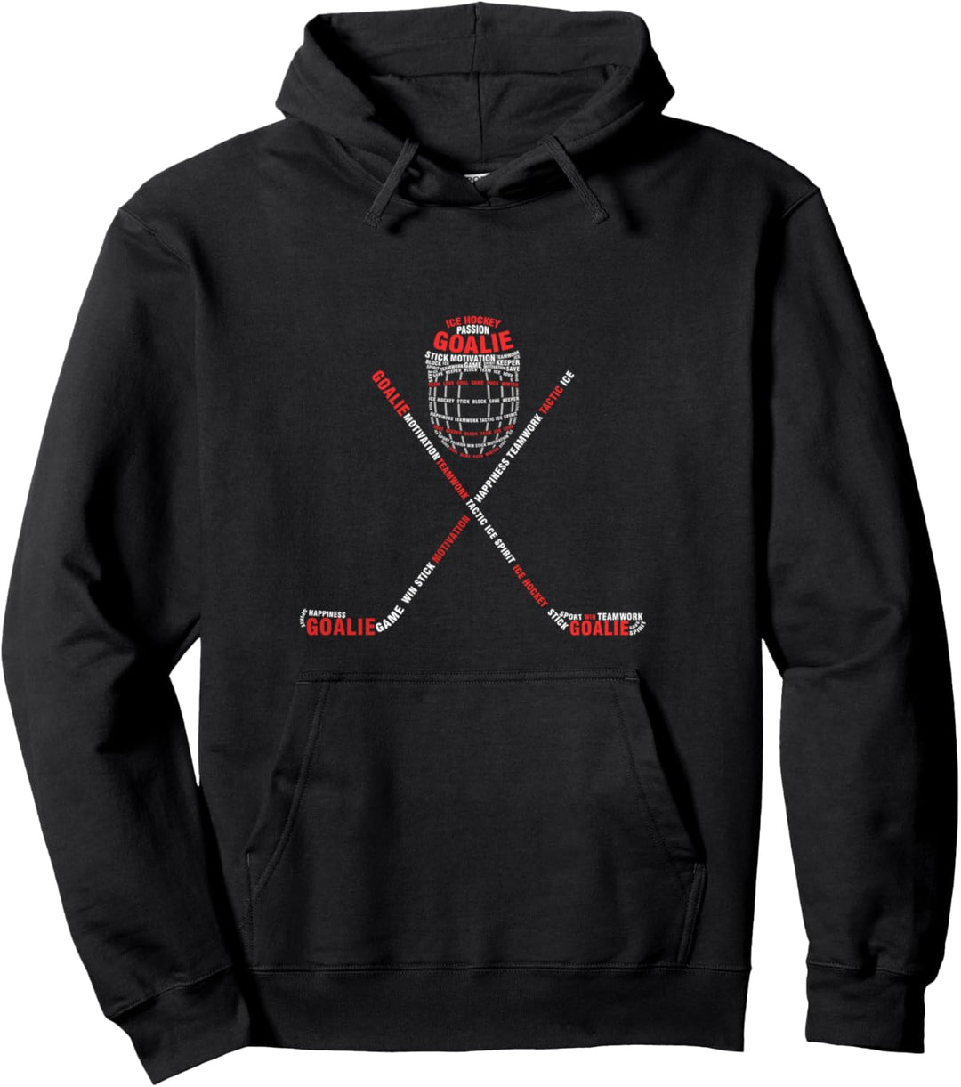 Eishockey Torwart Eishockeyspieler Wordart Goalie Pullover Hoodie