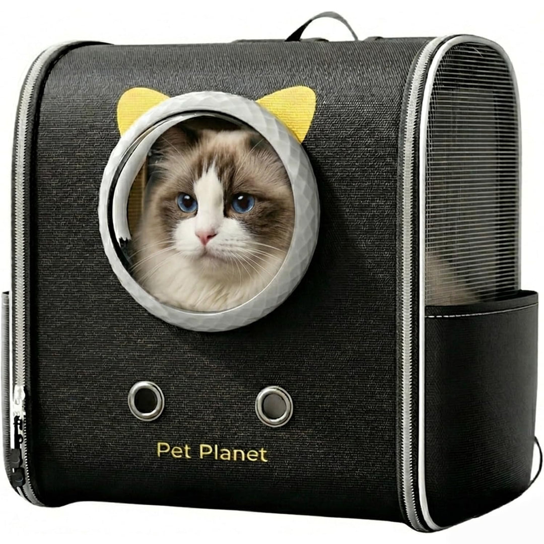 Katzenrucksack mit Fenster bis 10kg, Haustier Rucksack für Katzen Hunde, Belüftet & Ergonomisch mit