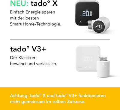 tado° Smartes Heizkörperthermostat X – Starter Kit mit Bridge X, Heizungssteuerung per App und Smart