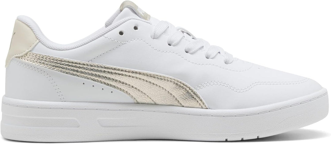 PUMA Damen Court Lally Metallic Whisper Sneakers 41 EU White Gold, 41 EU White Gold
