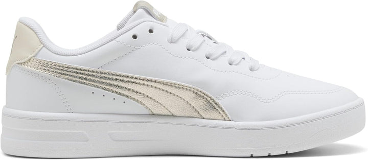 PUMA Damen Court Lally Metallic Whisper Sneakers 41 EU White Gold, 41 EU White Gold