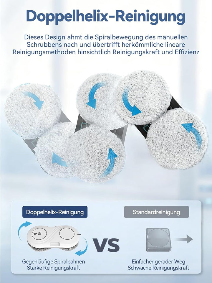 Fensterputzroboter mit Turbinenmotor, 7000 Pa Saugkraft Elektrischer Fensterroboter, ultradünn 63 mm