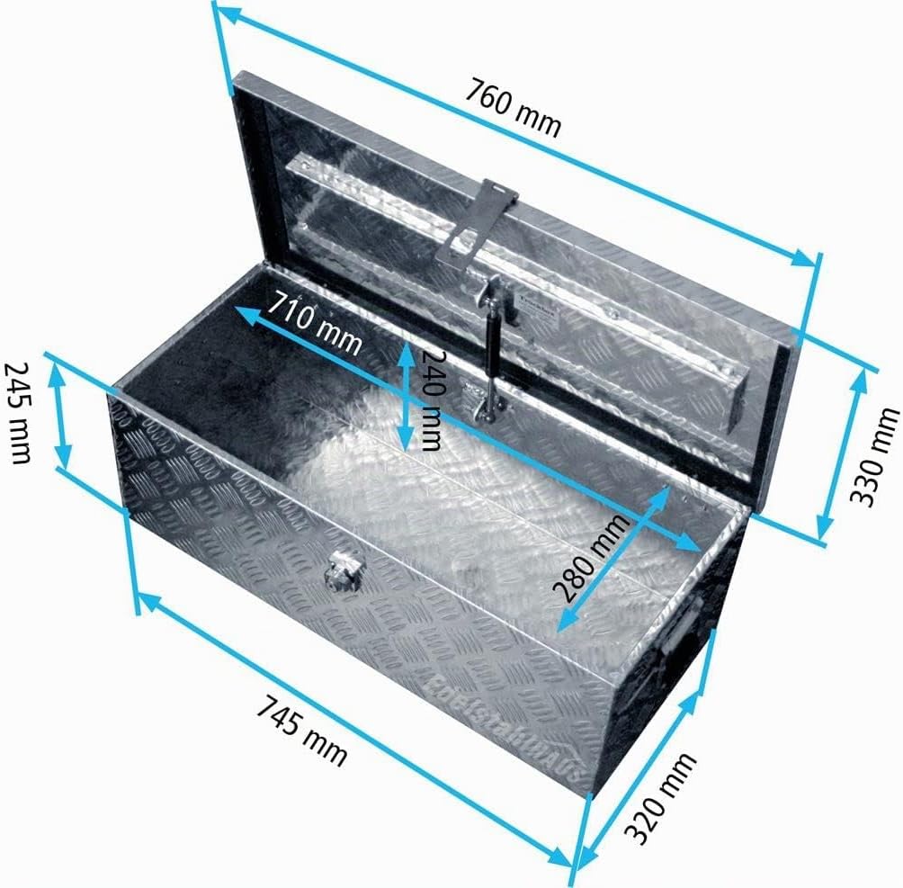 Truckbox D055 inkl. MON4002 Edelstahlhaus Werkzeugkasten, Deichselbox, Transportbox, Alubox, Alukoff