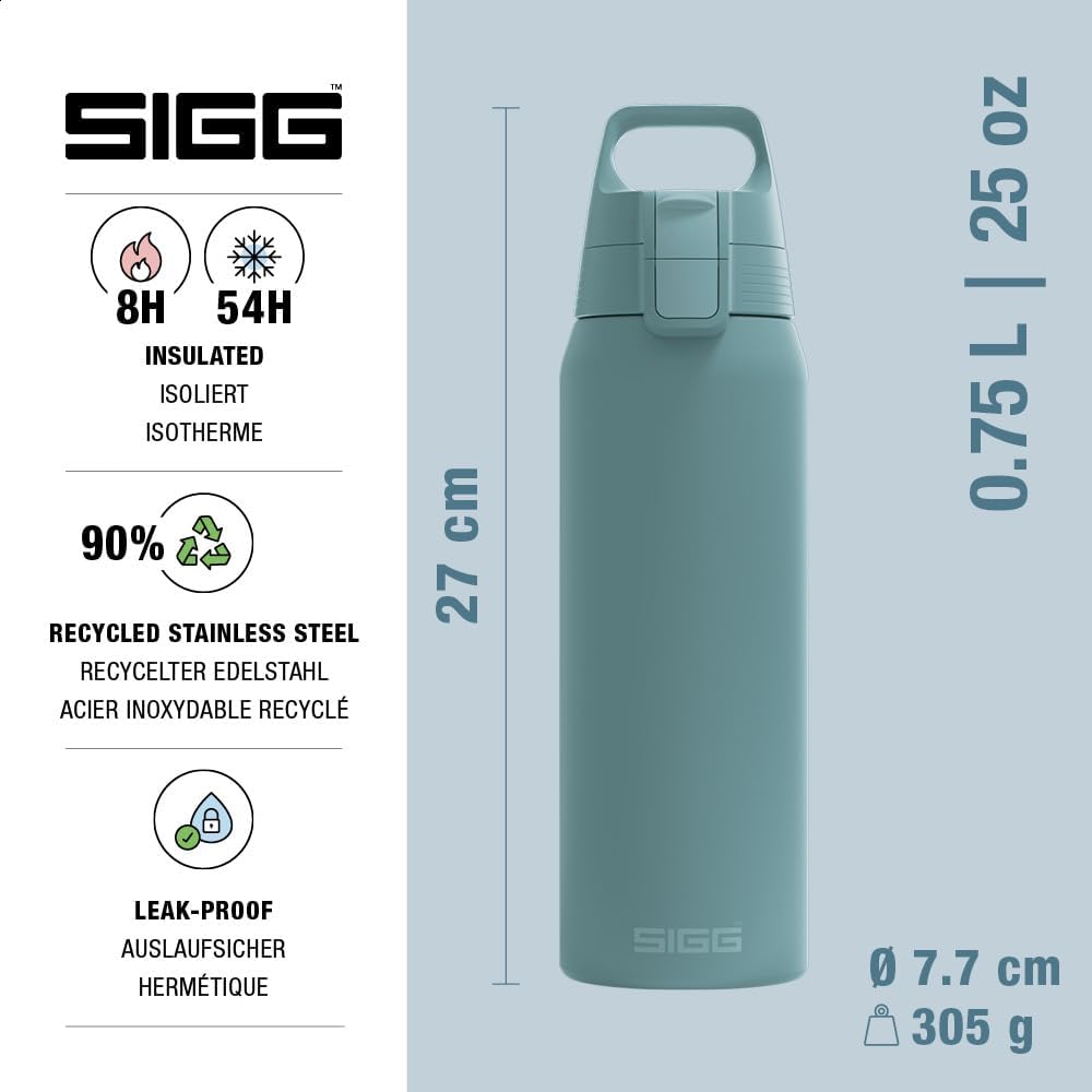 SIGG - Isolierte Trinkflasche - Thermosflasche Shield Therm One Morning Blue kohlensäurehaltige Getr
