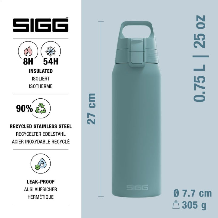 SIGG - Isolierte Trinkflasche - Thermosflasche Shield Therm One Morning Blue kohlensäurehaltige Getr