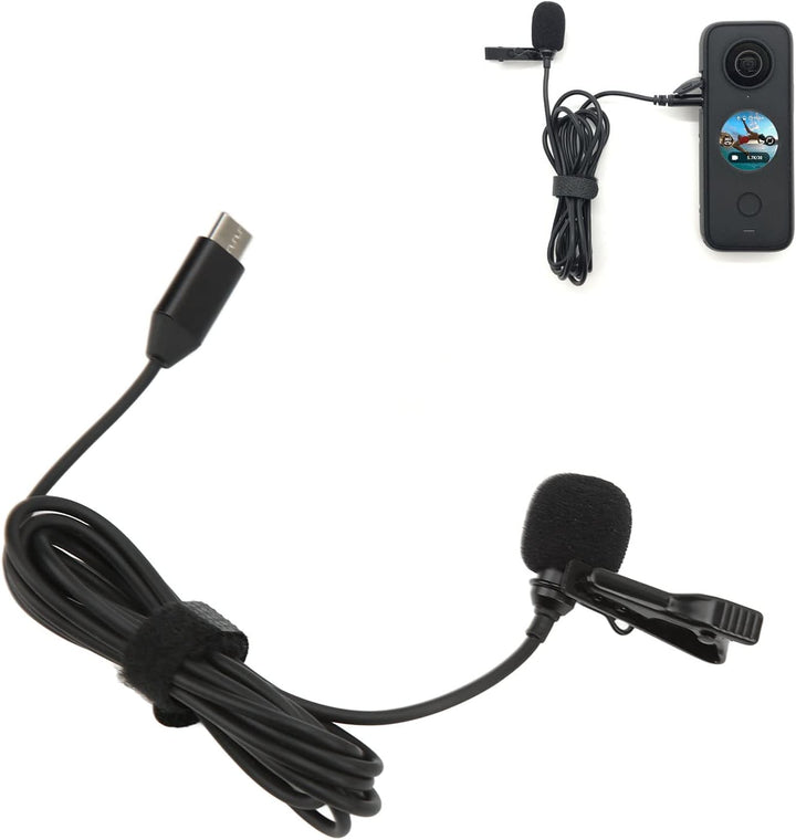 Goshyda Lavalier-Mikrofon, Typ C HiFi Sound Ansteckmikrofon Noise Cancelling Omnidirektionales Mikro