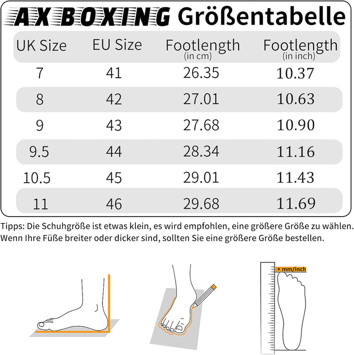 AX BOXING Freizeitschuhe Herren Sneakers Walkingschuhe Mode Schuhe Leichte Trainers Sportschuhe Grös