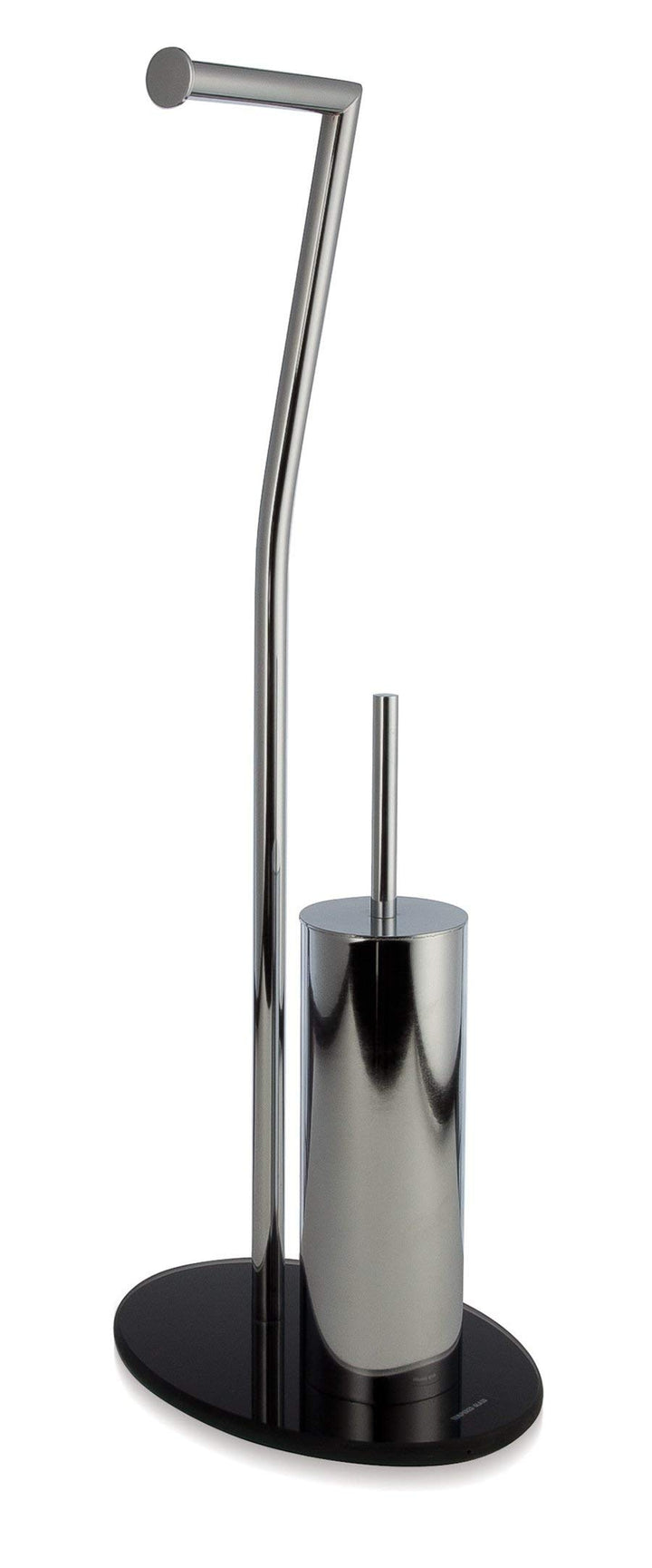 möve Stand Toilettenpapierhalter mit bruchsicherem Glas, verchromt 28 x 20 x 71,5 cm, silver Edelsta