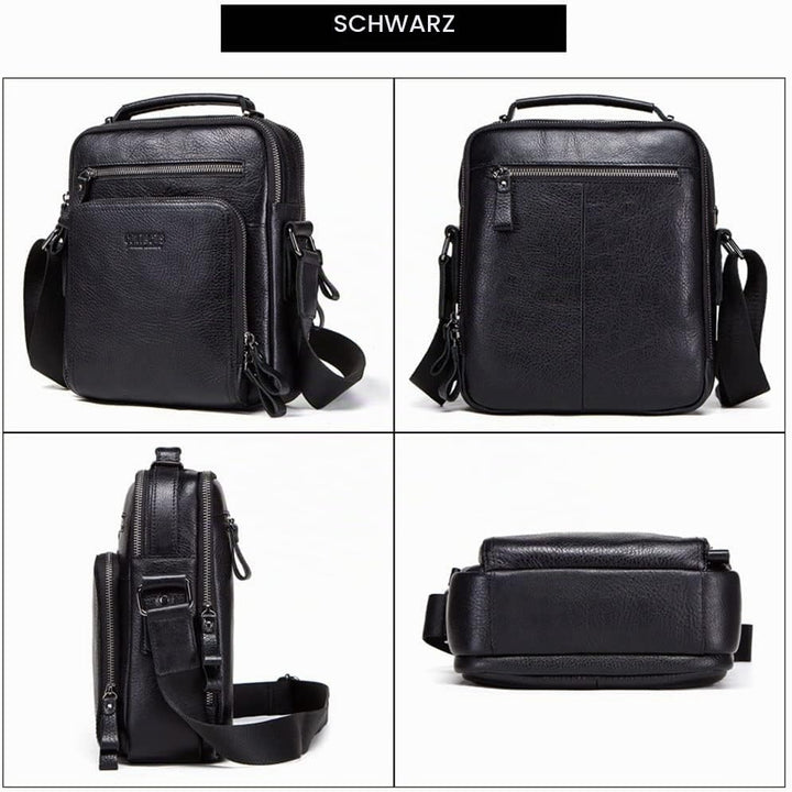 Contacts Echtes Leder Herren Laptop Mini Tab Messenger Crossbody Bag Tasche Handtasche Braun Schwarz
