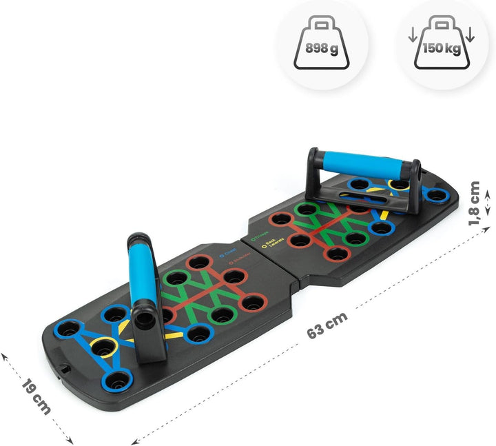 Gymtek Faltbare Liegestütze Brett - Push Up Board mit Liegestützgriffe für Ganzkörper-Training & Eff
