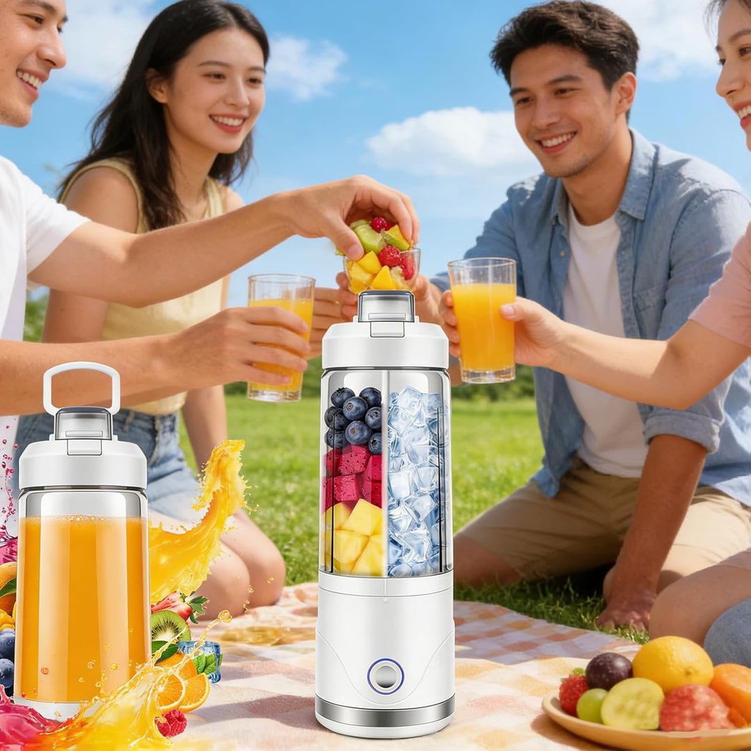 Tragbarer Mixer Smoothie Maker, 650ml Abnehmbarer Behälter mit 4000mAh Kabellos, Mini Standmixer Zer