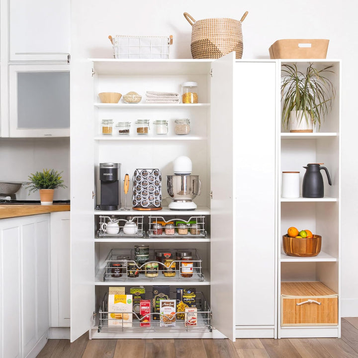 HOLDN’ STORAGE Ausziehbarer Schrank-Organizer – 12,7 cm hohe ausziehbare Schubladen für Küchenschrän