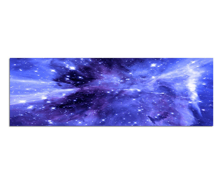 Paul Sinus Art Panoramabild auf Leinwand und Keilrahmen 150x50cm Weltall Sterne Planeten