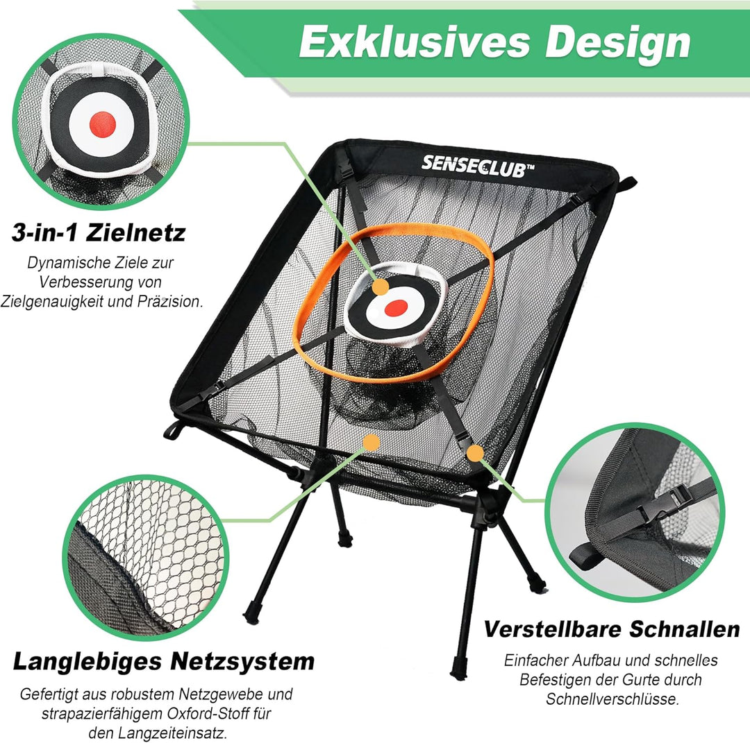 SENSECLUB Golf Chipping Net & Driving Net, Backyard Golf Practice Net with Mat, Indoor Golf Training