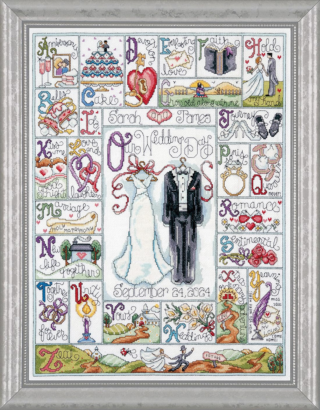 Design Works Kreuzstichpackung Wedding ABC - Hochzeits ABC - gezählter Kreuzstich Nicht vorgedruckt