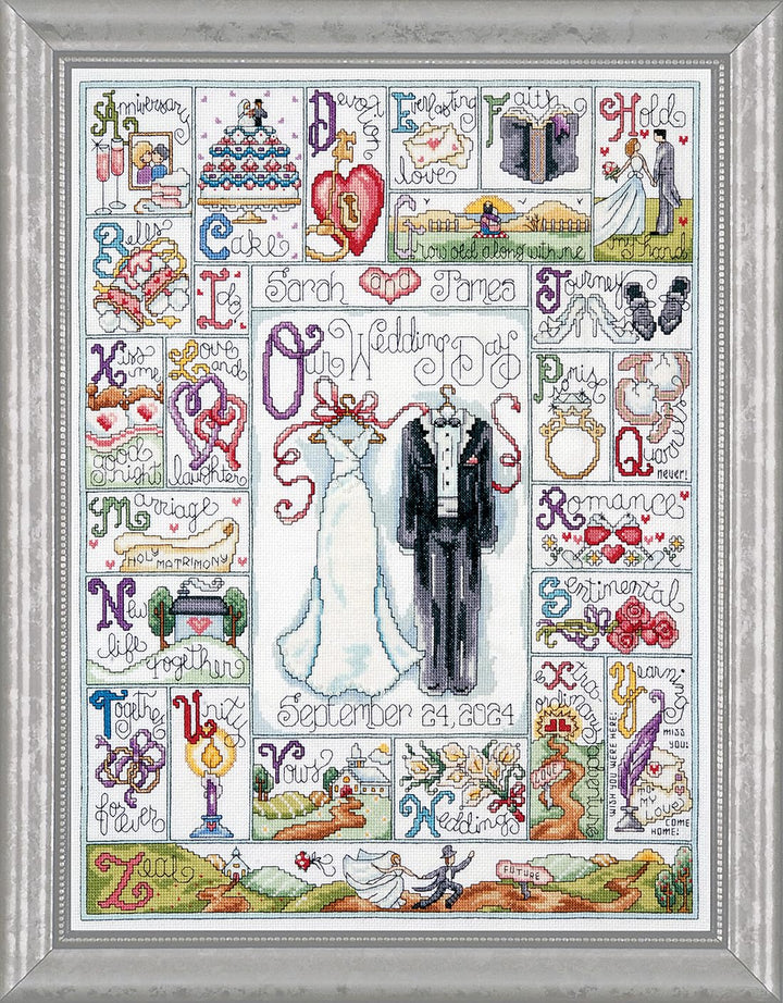 Design Works Kreuzstichpackung Wedding ABC - Hochzeits ABC - gezählter Kreuzstich Nicht vorgedruckt