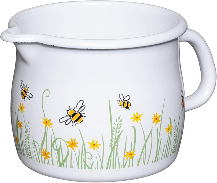 Riess, 0094-137, Schnabeltopf, Milchtopf, gebördelt, 12cm, 1.0L, LBH 18.7 x 13.5 x 11.3 cm, Gewicht